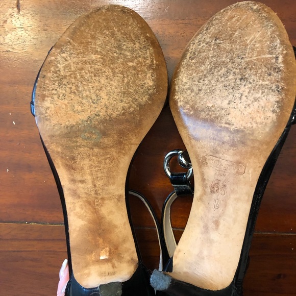 Coach Inez Black Patent Leather Kitten Heels - Picture 4 of 6